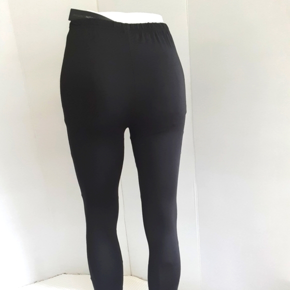 NEW ZANZEA STREETWEAR FAUX LEATHER BANDAGE STRIP LEGGINGS SZ S - Picture 4 of 7